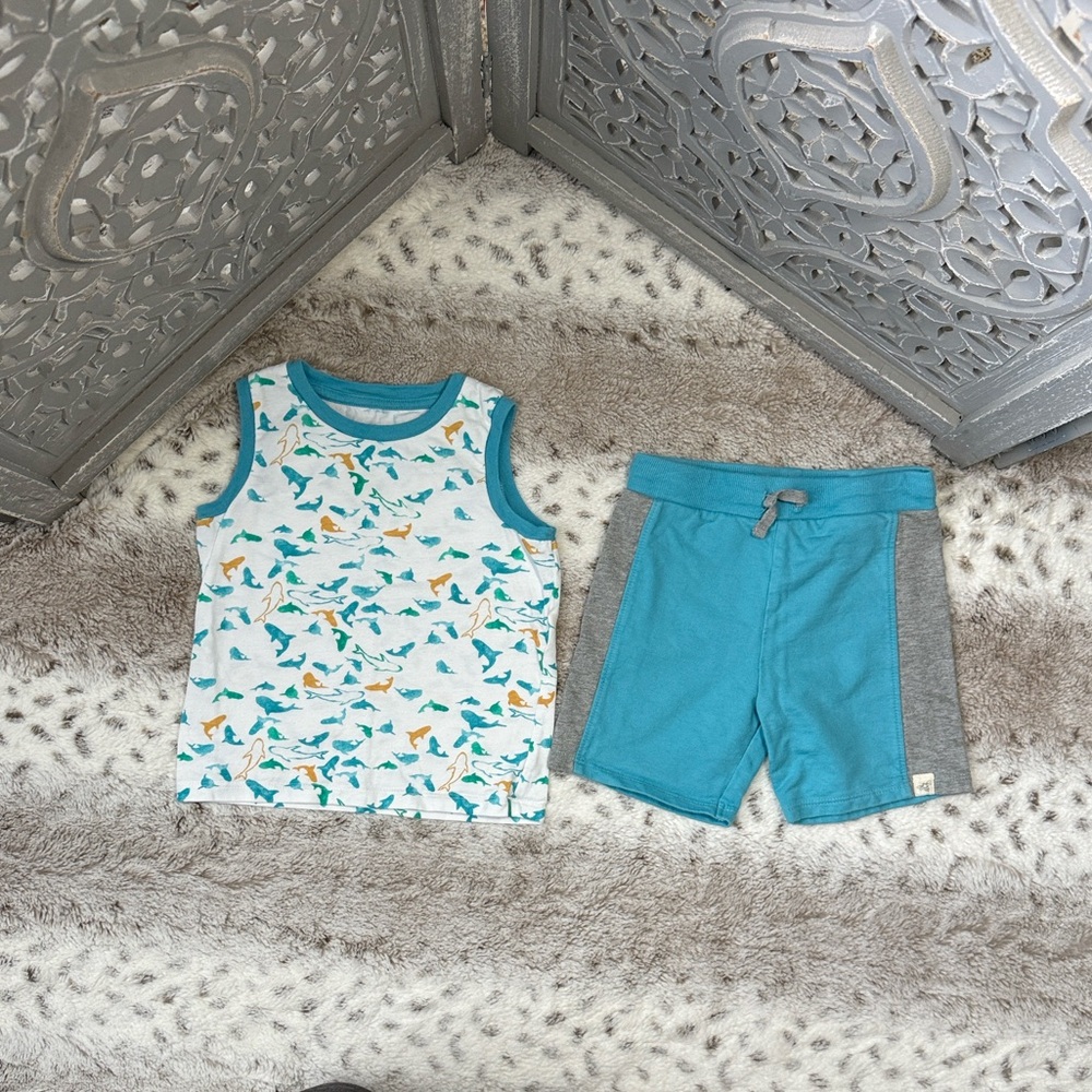 Burt’s Bees Baby set boys 18 months pastel tropical fish shark summer vacation